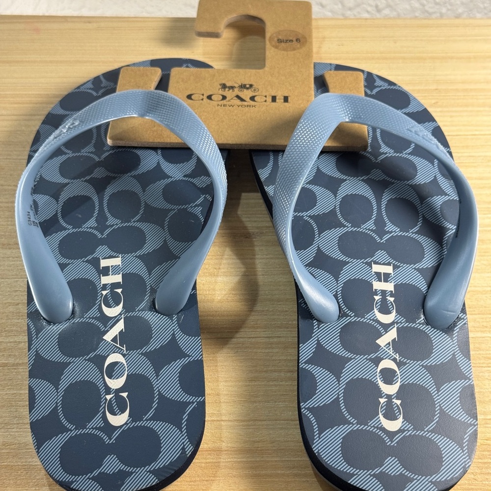 New Coach Blue Patterned Sandals - image 1